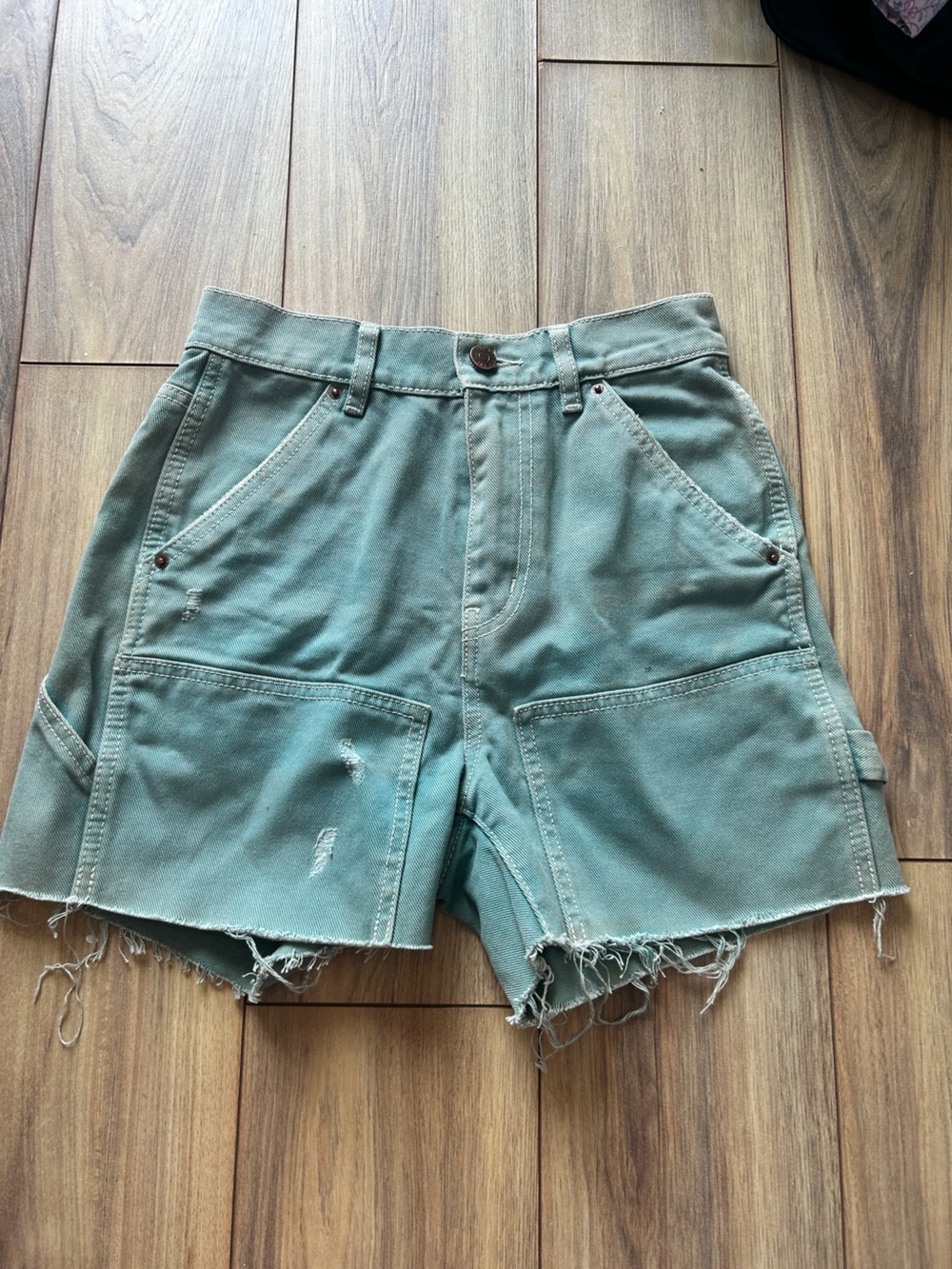 BDG Mint Green High-Rise Denim Shorts